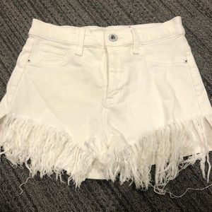 Sneak Peak White Fringe Shorts